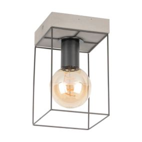 Lampa Sufitowa SPOT Light 1xE27 Max.60W Połączenie Szarego Betonu z Czarnym Akcentem, Polski Producent, 1 szt.