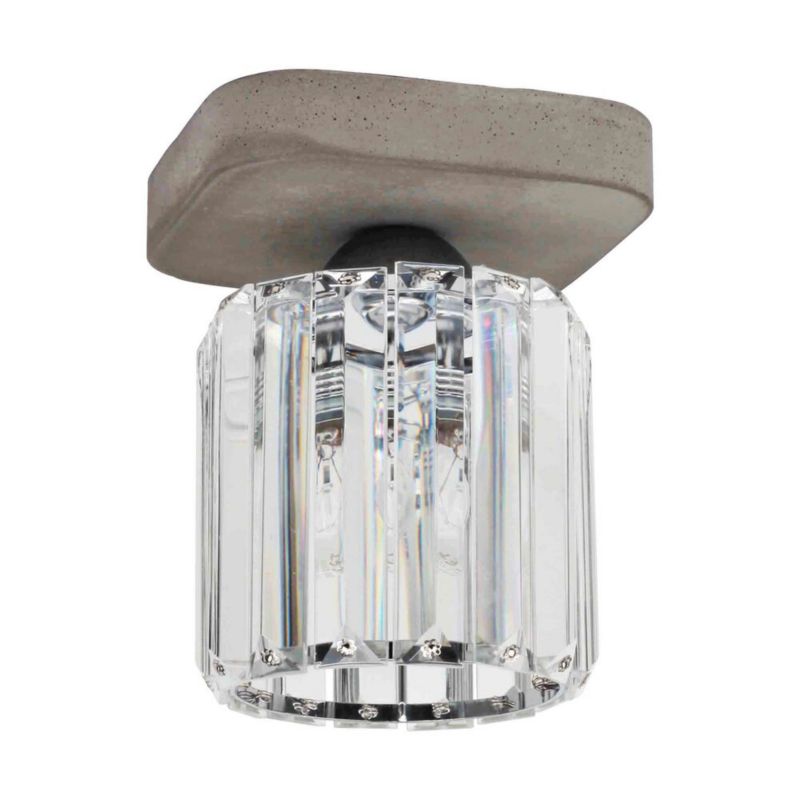 Lampa Sufitowa SPOT Light 1xE27 Max.60W Połączenie Szarego Betonu z Transparentnym Kloszem, Polski Producent, 1 szt.