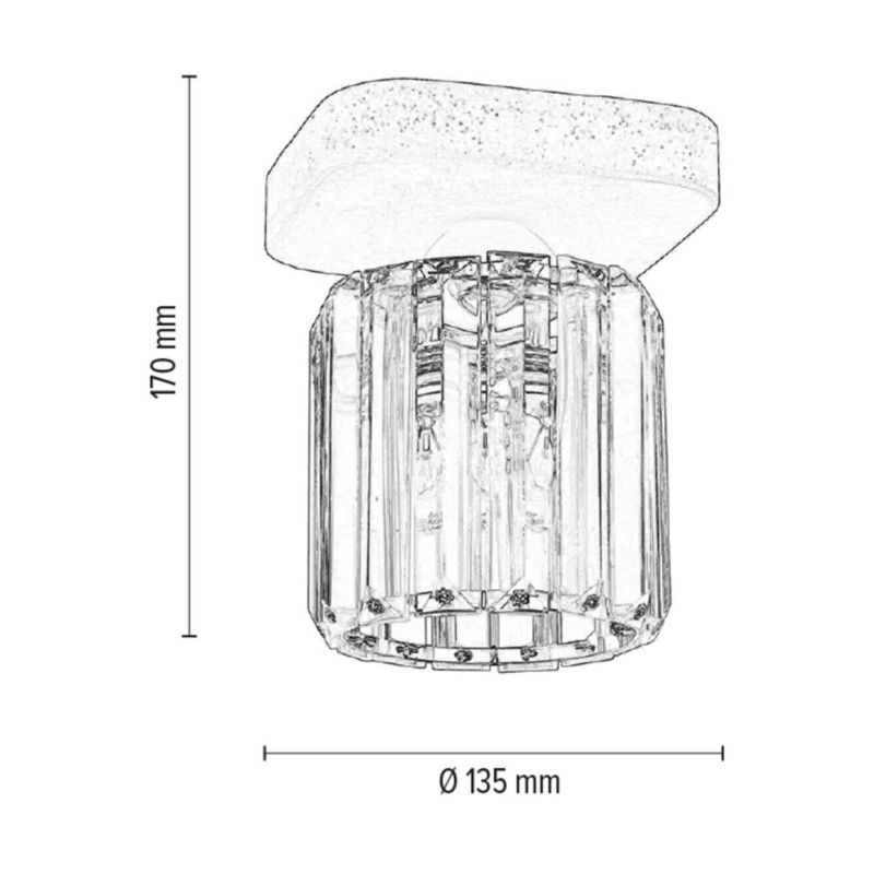 Lampa Sufitowa SPOT Light 1xE27 Max.60W Połączenie Szarego Betonu z Transparentnym Kloszem, Polski Producent, 1 szt.