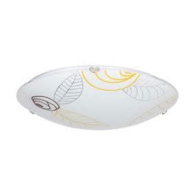 Lampa Sufitowa SPOT Light  1xLED 30W Białe Szkło z Brązowymi Detalami od Polskiego Producenta, 1 szt.
