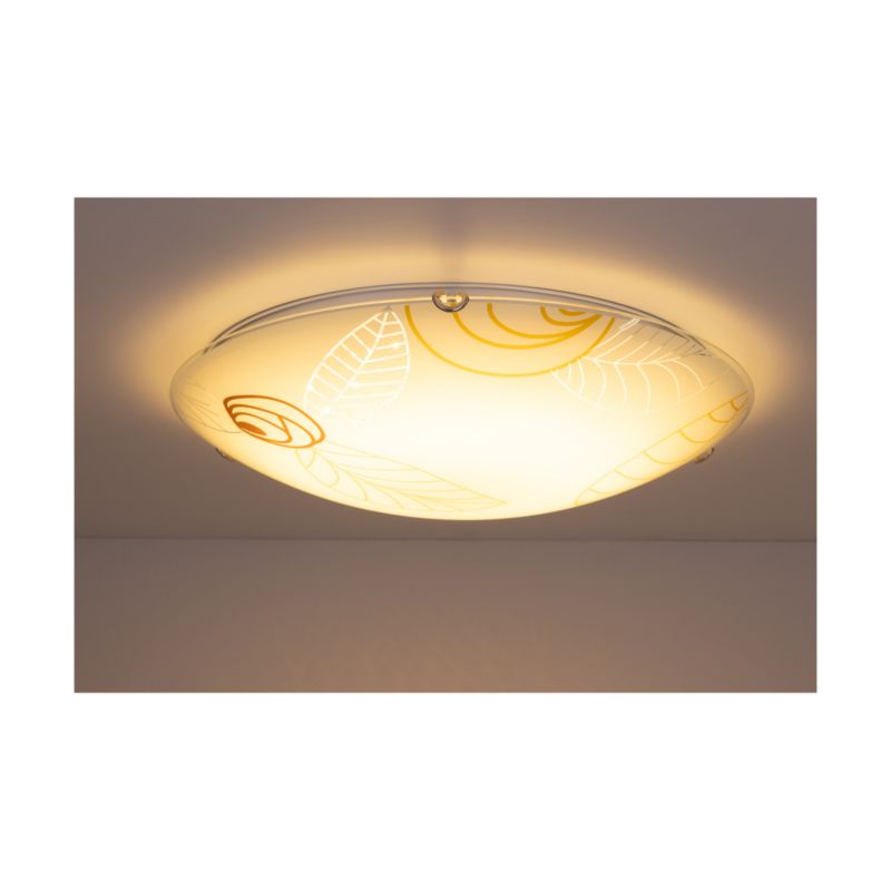 Lampa Sufitowa SPOT Light  1xLED 30W Białe Szkło z Brązowymi Detalami od Polskiego Producenta, 1 szt.