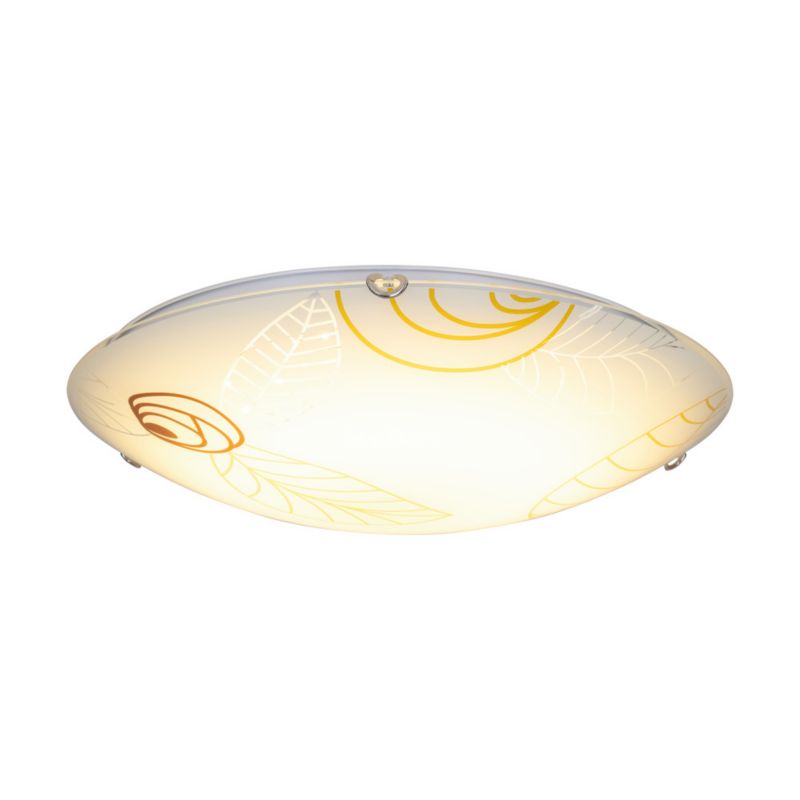 Lampa Sufitowa SPOT Light  1xLED 30W Białe Szkło z Brązowymi Detalami od Polskiego Producenta, 1 szt.