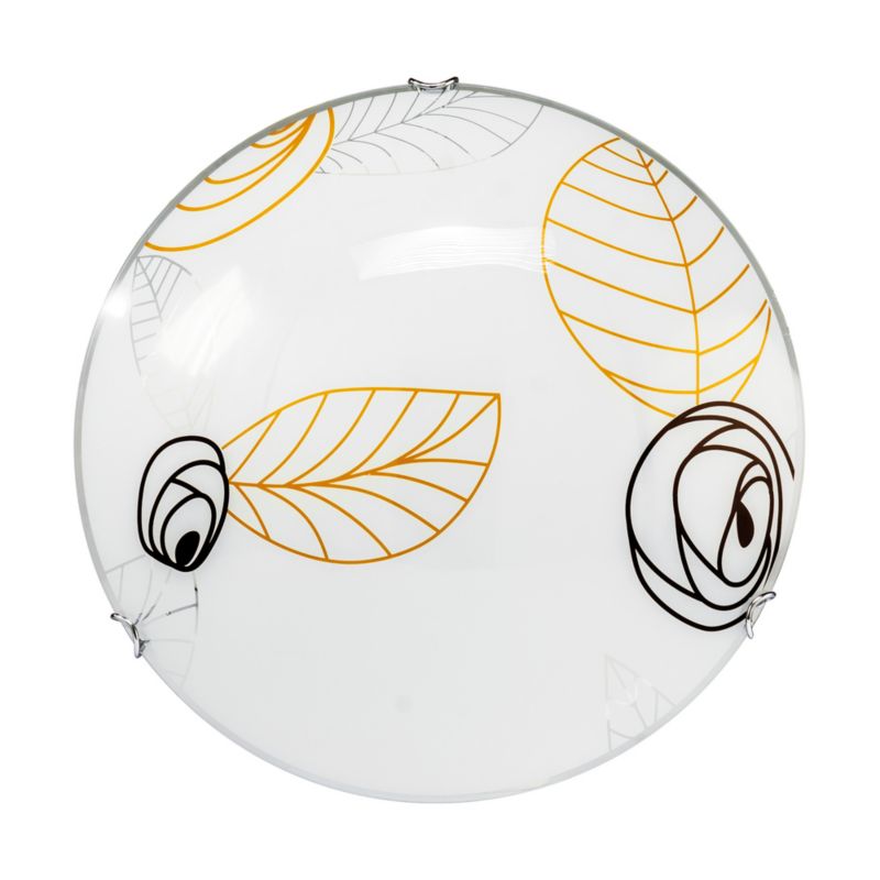 Lampa Sufitowa SPOT Light  1xLED 30W Białe Szkło z Brązowymi Detalami od Polskiego Producenta, 1 szt.