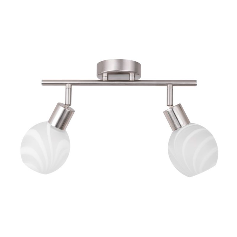 Lampa Sufitowa SPOT Light  2xE14 Max.40W Kompozycja Satyny i Bieli, Klasyczny Styl od Polskiego Producenta, 1 szt.