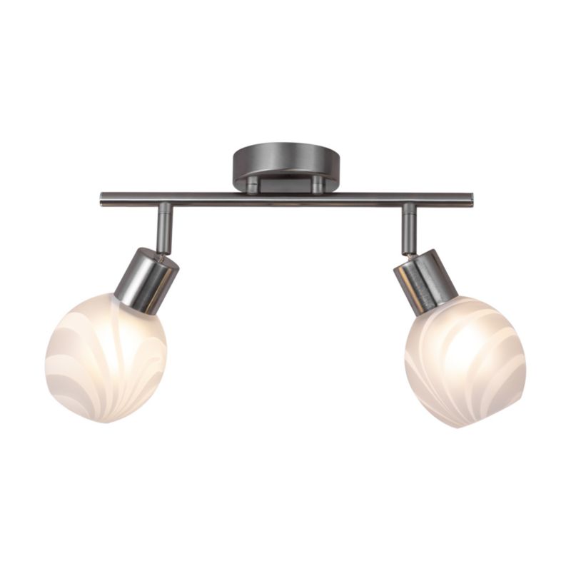 Lampa Sufitowa SPOT Light  2xE14 Max.40W Kompozycja Satyny i Bieli, Klasyczny Styl od Polskiego Producenta, 1 szt.