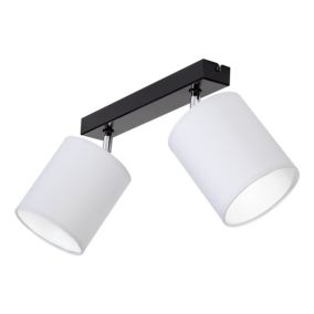 Lampa Sufitowa SPOT Light 2xE27 Max.25W Klasyczne Połączenie Czerni z Szarymi Abażurami, Polski Producent, 1 szt.