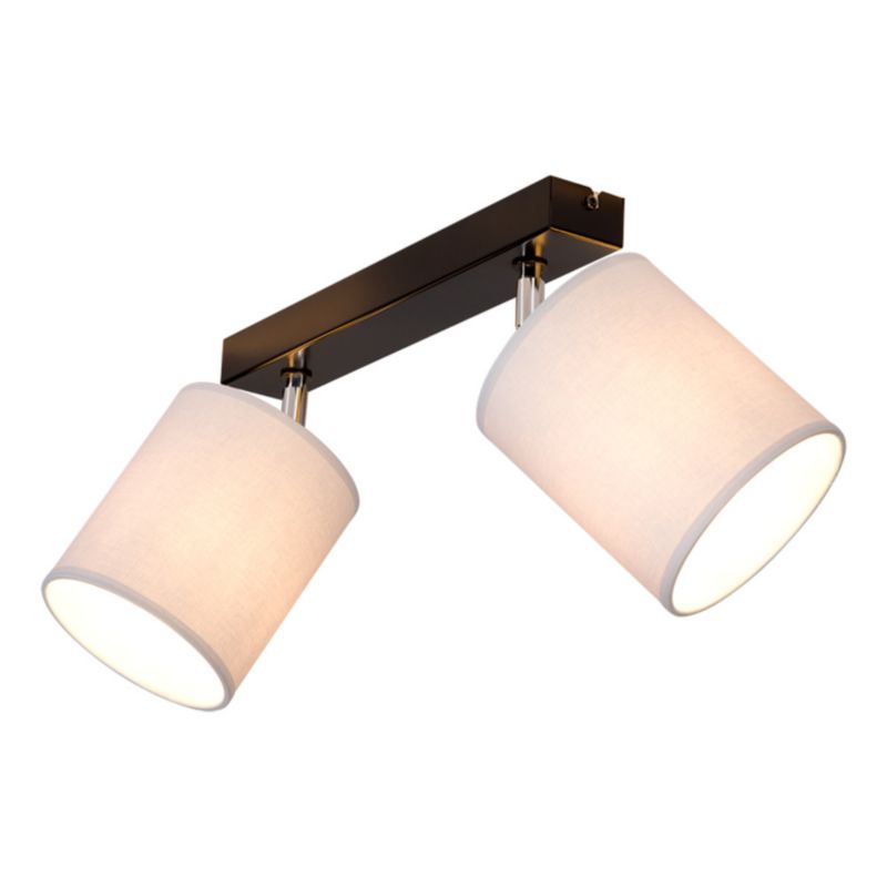 Lampa Sufitowa SPOT Light 2xE27 Max.25W Klasyczne Połączenie Czerni z Szarymi Abażurami, Polski Producent, 1 szt.