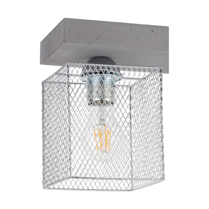 Lampa Sufitowa SPOT Light 2xE27 Max.60W Klasyczny Szary Beton z Chromowanym Kloszem, Polski Producent, 1 szt.