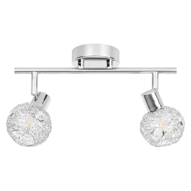 Lampa Sufitowa SPOT Light  2xG9 Max.28W Połączenie Chromu z Transparentnymi Kryształkami, Polski Producent, 1 szt.