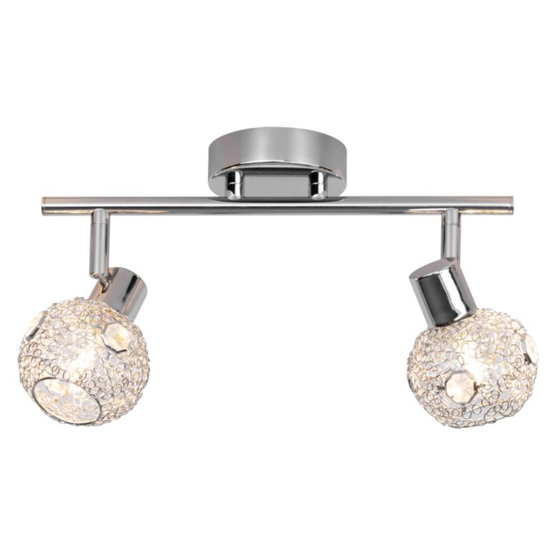 Lampa Sufitowa SPOT Light  2xG9 Max.28W Połączenie Chromu z Transparentnymi Kryształkami, Polski Producent, 1 szt.