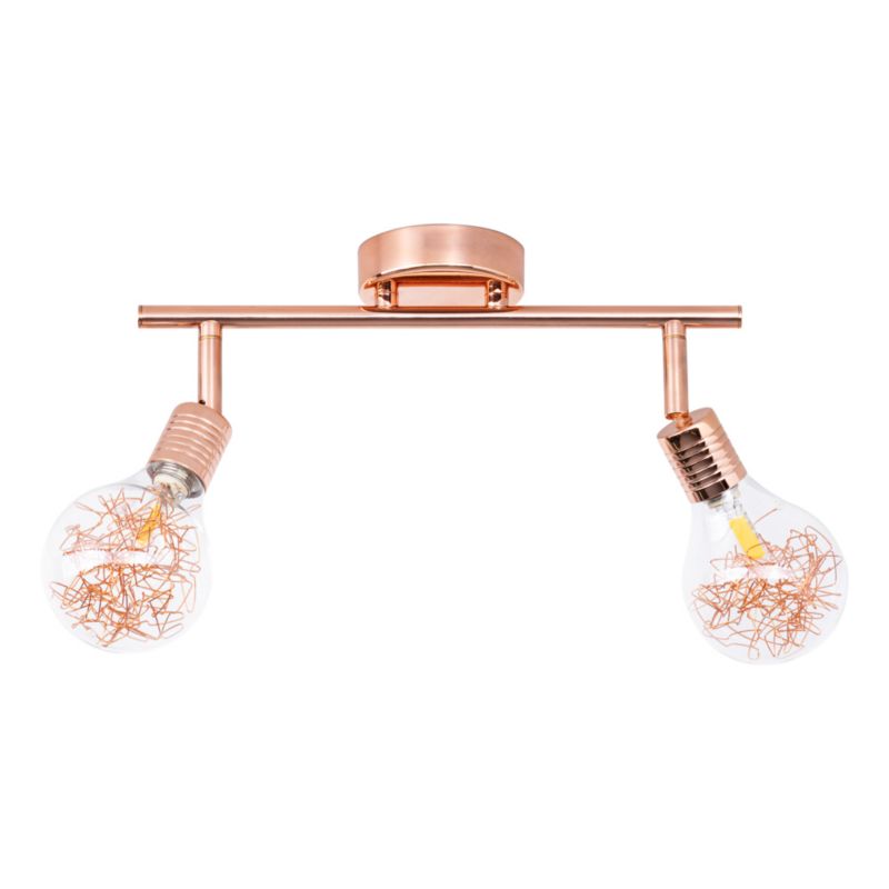 Lampa Sufitowa SPOT Light  2xG9 Max.28W Połączenie Miedzi z Transparentnym Szkłem, Polski Producent, 1 szt.