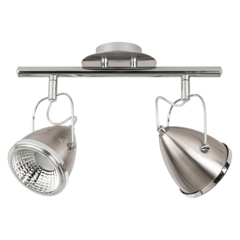 Lampa Sufitowa SPOT Light  2xGU10 LED 6W Satyna i Chrom, Klasyczny Design od Polskiego Producenta, 1 szt.