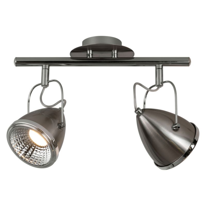Lampa Sufitowa SPOT Light  2xGU10 LED 6W Satyna i Chrom, Klasyczny Design od Polskiego Producenta, 1 szt.