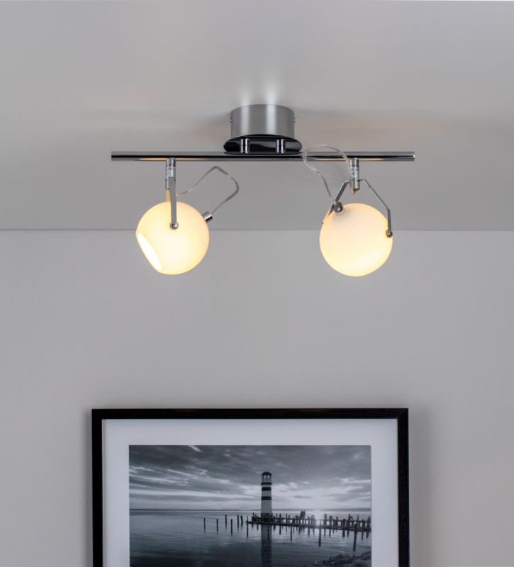 Lampa Sufitowa SPOT Light  2xLED 3W Klasyczne Połączenie Chromu i Bieli od Polskiego Producenta, 1 szt.