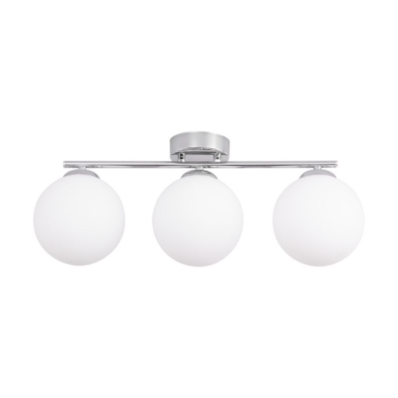 Lampa Sufitowa SPOT Light  3xE14 Max.25W Klasyczne Połączenie Chromu z Białym Szkłem, Polski Producent, 1 szt.