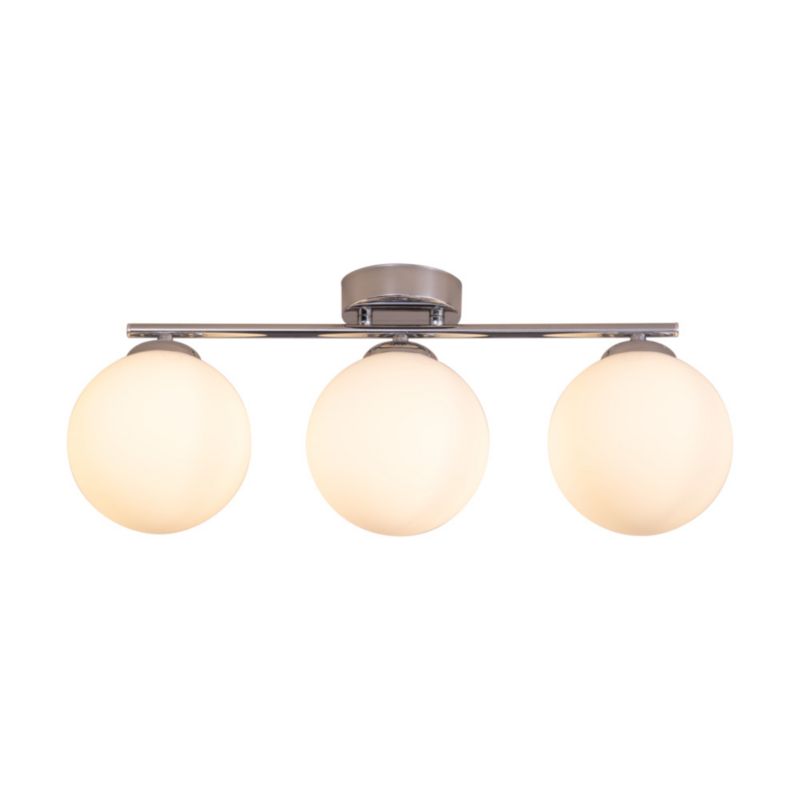 Lampa Sufitowa SPOT Light  3xE14 Max.25W Klasyczne Połączenie Chromu z Białym Szkłem, Polski Producent, 1 szt.