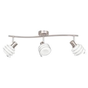 Lampa Sufitowa SPOT Light  3xE14 Max.40W Kompozycja Satyny i Bieli w Klasycznym Stylu, Polski Producent, 1 szt.