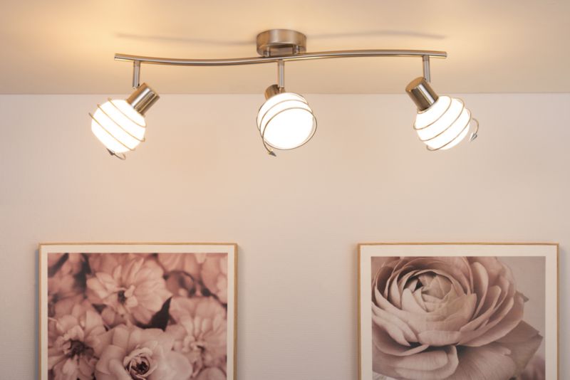 Lampa Sufitowa SPOT Light  3xE14 Max.40W Kompozycja Satyny i Bieli w Klasycznym Stylu, Polski Producent, 1 szt.