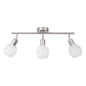 Lampa Sufitowa SPOT Light  3xE14 Max.40W Minimalistyczne Połączenie Satyny i Bieli, Polski Producent, 1 szt.