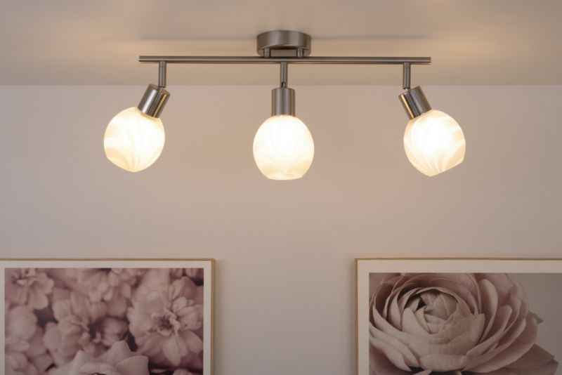 Lampa Sufitowa SPOT Light  3xE14 Max.40W Minimalistyczne Połączenie Satyny i Bieli, Polski Producent, 1 szt.