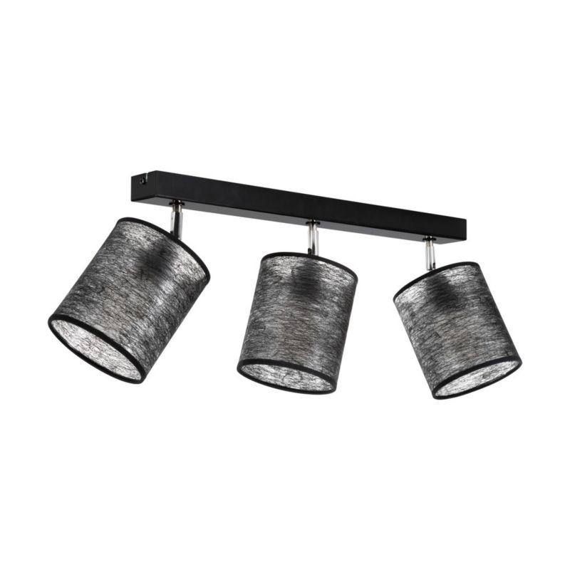 Lampa Sufitowa SPOT Light 3xE27 Max.25W Elegancka Czerń w Połączeniu z Czarnymi Abażurami, Polski Producent, 1 szt.