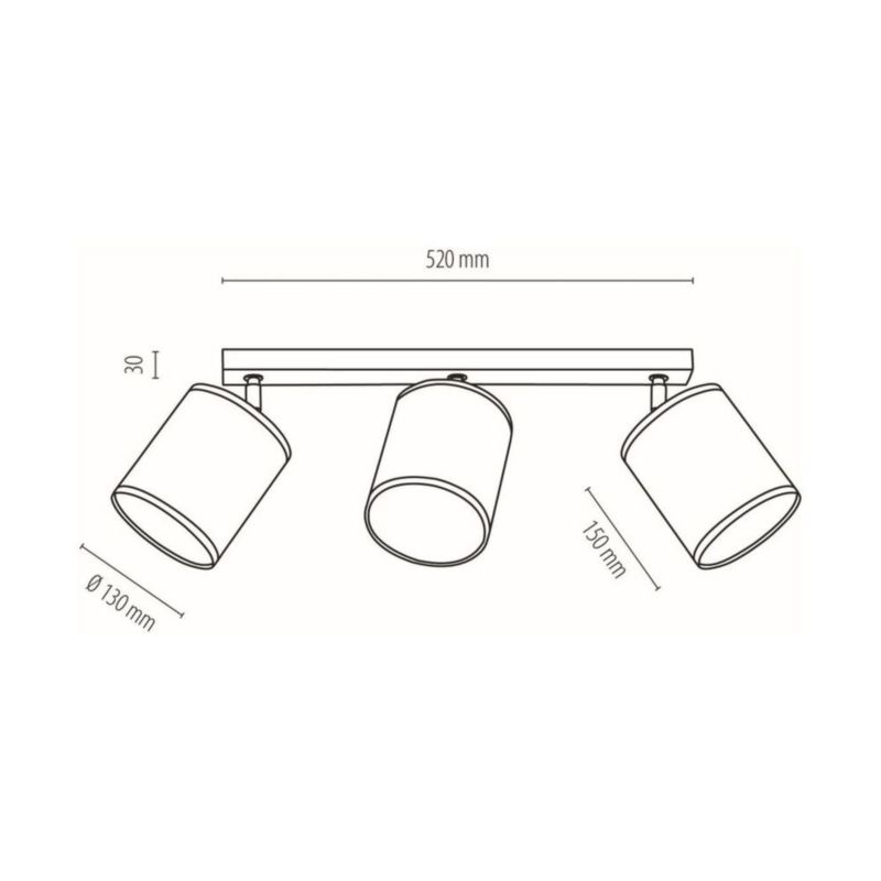 Lampa Sufitowa SPOT Light 3xE27 Max.25W Elegancka Czerń w Połączeniu z Czarnymi Abażurami, Polski Producent, 1 szt.