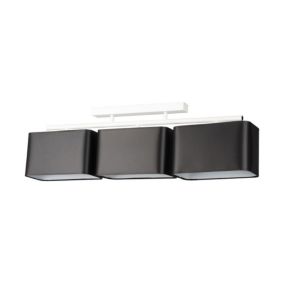 Lampa Sufitowa SPOT Light  3xE27 Max.25W Klasyczne Połączenie Bieli z Czarną Tkaniną, Polski Producent, 1 szt.