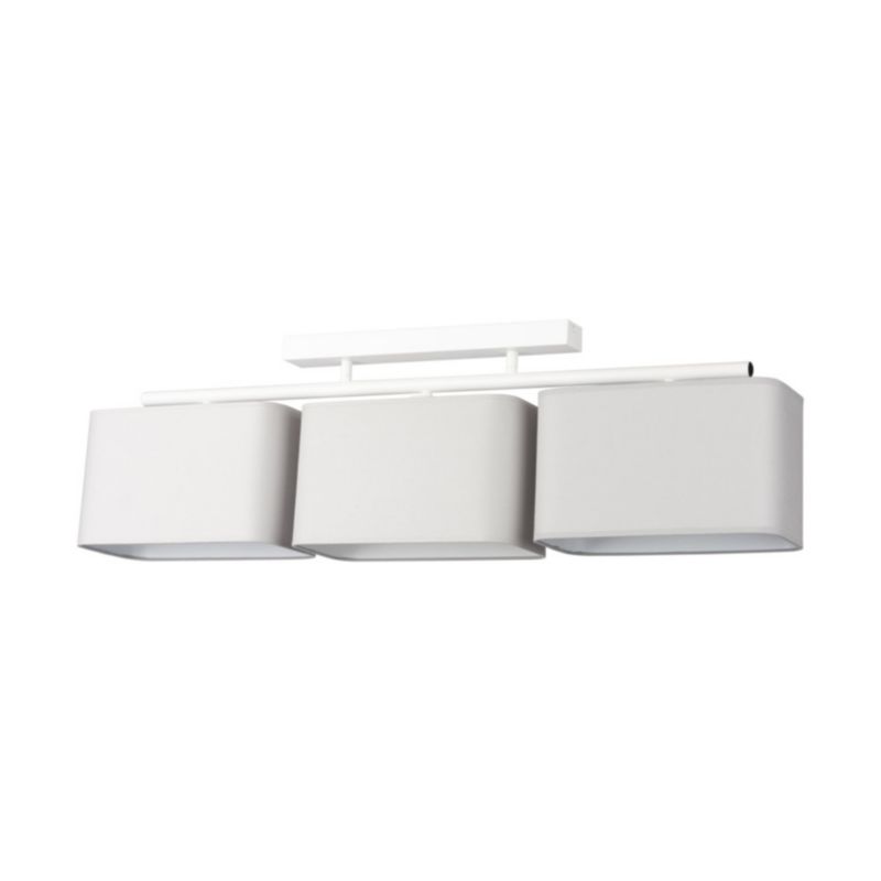 Lampa Sufitowa SPOT Light  3xE27 Max.25W Nowoczesna Kombinacja Bieli z Szarą Tkaniną, Polski Producent, 1 szt.