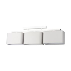 Lampa Sufitowa SPOT Light  3xE27 Max.25W Nowoczesna Kombinacja Bieli z Szarą Tkaniną, Polski Producent, 1 szt.