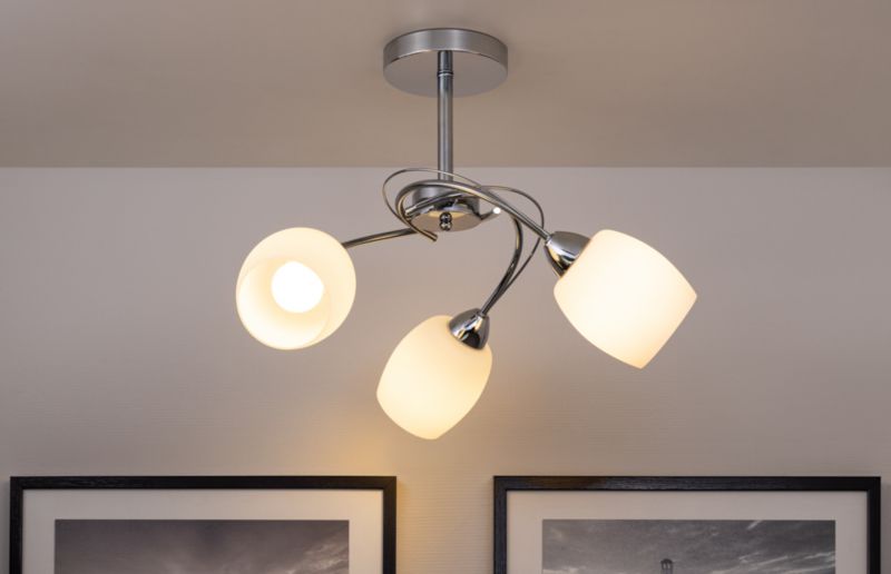Lampa Sufitowa SPOT Light  3xE27 Max.60W Eleganckie Połączenie Chromu i Bieli od Polskiego Producenta, 1 szt.