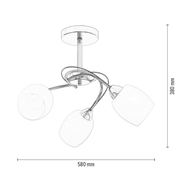 Lampa Sufitowa SPOT Light  3xE27 Max.60W Eleganckie Połączenie Satyny i Bieli od Polskiego Producenta, 1 szt.