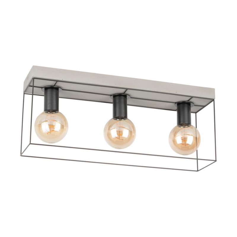 Lampa Sufitowa SPOT Light 3xE27 Max.60W Szary Beton w Połączeniu z Czarnymi Akcentami, Polski Producent, 1 szt.