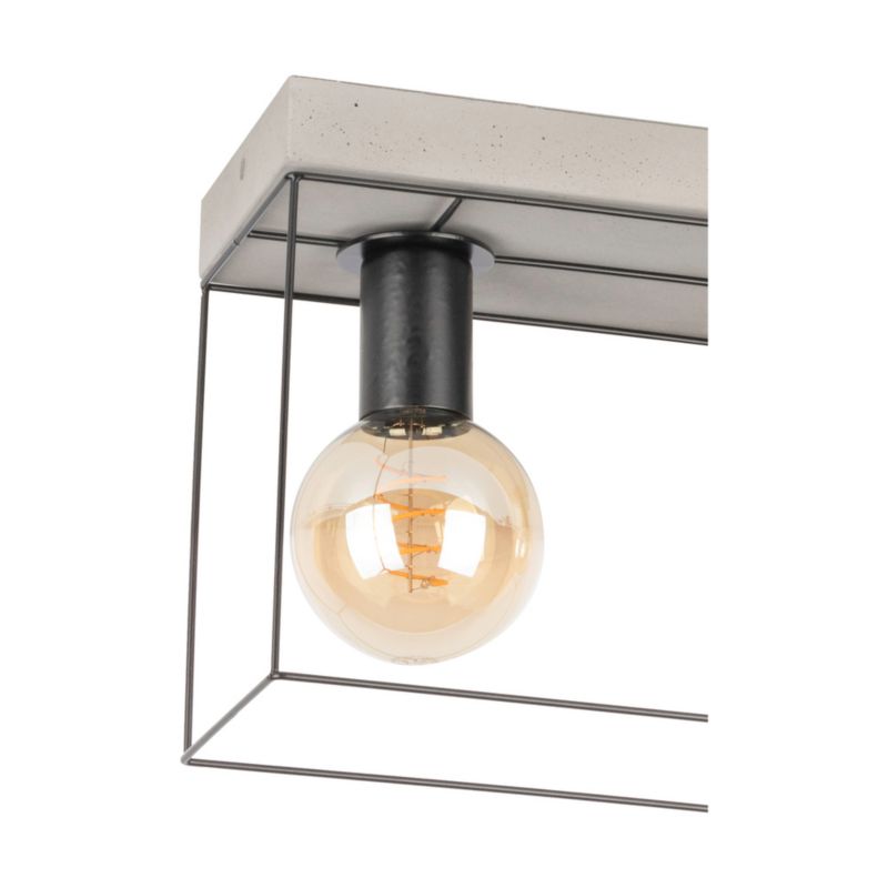 Lampa Sufitowa SPOT Light 3xE27 Max.60W Szary Beton w Połączeniu z Czarnymi Akcentami, Polski Producent, 1 szt.