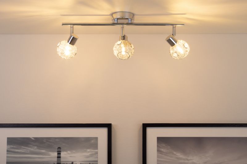 Lampa Sufitowa SPOT Light  3xG9 Max.28W Chrom z Dodatkiem Transparentnych Kryształów, Polski Producent, 1 szt.