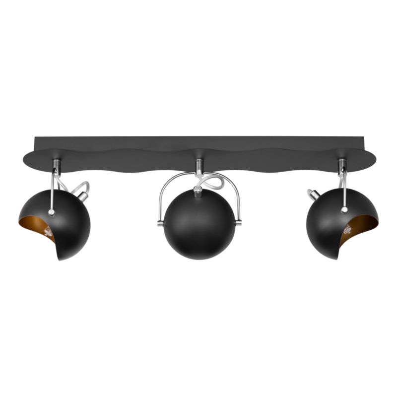 Lampa Sufitowa SPOT Light  3xG9 Max.28W Kombinacja Czerni i Złota w Eleganckim Stylu, Polski Producent, 1 szt.
