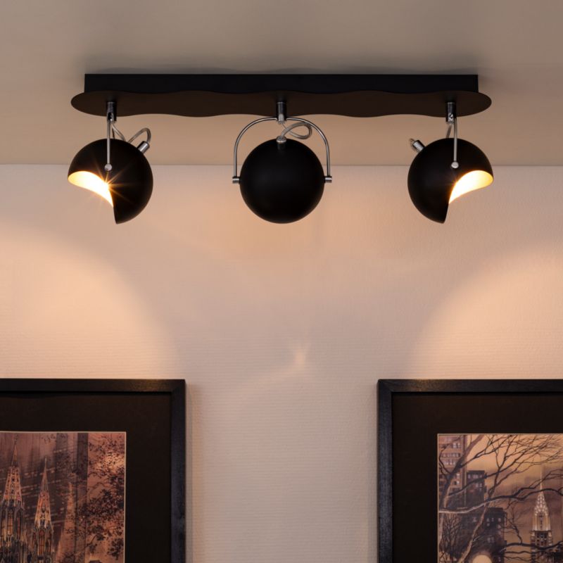 Lampa Sufitowa SPOT Light  3xG9 Max.28W Kombinacja Czerni i Złota w Eleganckim Stylu, Polski Producent, 1 szt.