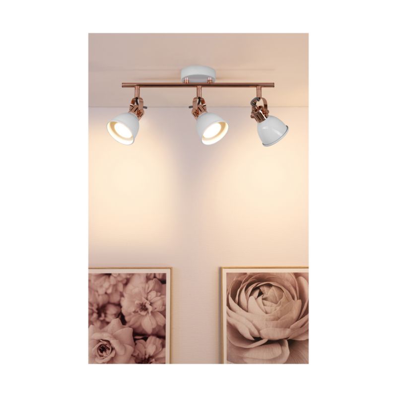 Lampa Sufitowa SPOT Light  3xGU10 50W Klasyczne Połączenie Miedzi i Bieli od Polskiego Producenta, 1 szt.