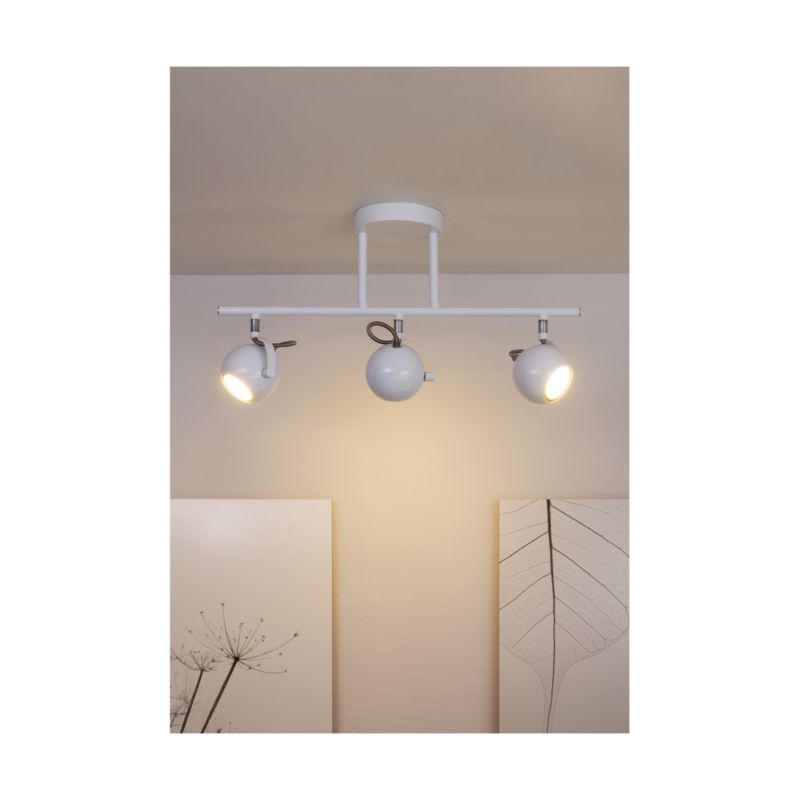Lampa Sufitowa SPOT Light  3xGU10 50W Kompozycja Chromu i Bieli w Klasycznym Designie, 1 szt.