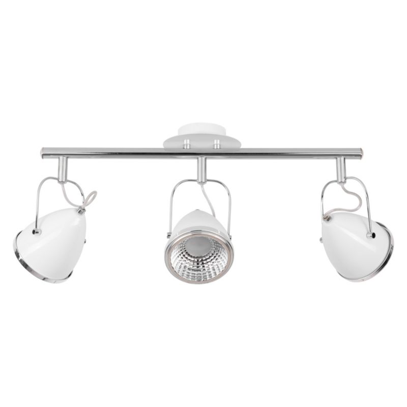 Lampa Sufitowa SPOT Light  3xGU10 LED 6W Biały z Akcentem Chromu w Klasycznym Stylu, Polski Producent, 1 szt.