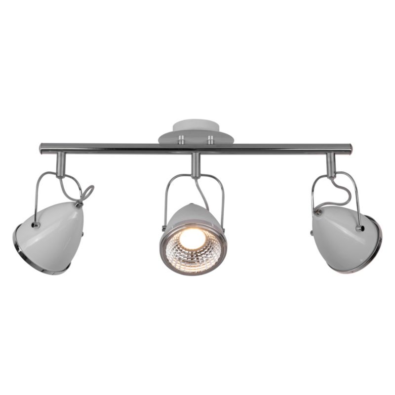 Lampa Sufitowa SPOT Light  3xGU10 LED 6W Biały z Akcentem Chromu w Klasycznym Stylu, Polski Producent, 1 szt.