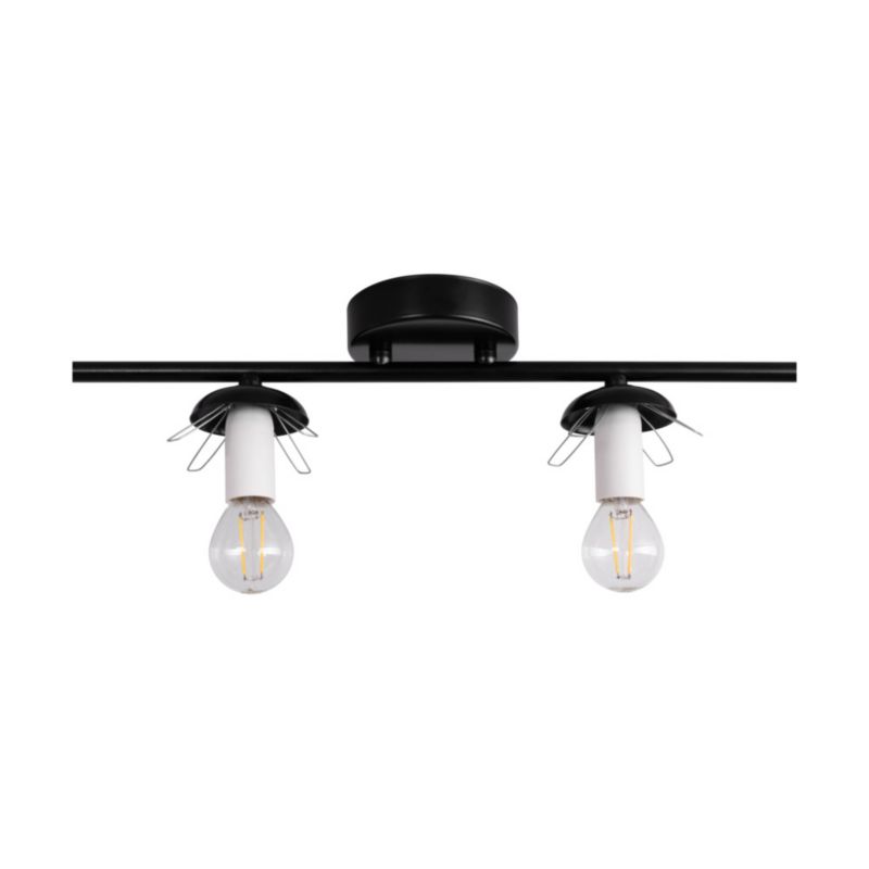 Lampa Sufitowa SPOT Light  4xE14 Max.25W Klasyczne Połączenie Czerni z Białym Szkłem, Polski Producent, 1 szt.