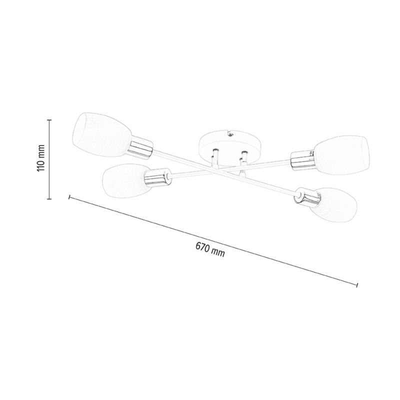 Lampa Sufitowa SPOT Light  4xE14 Max.40W Połączenie Satyny i Bieli w Klasycznym Designie, 1 szt.