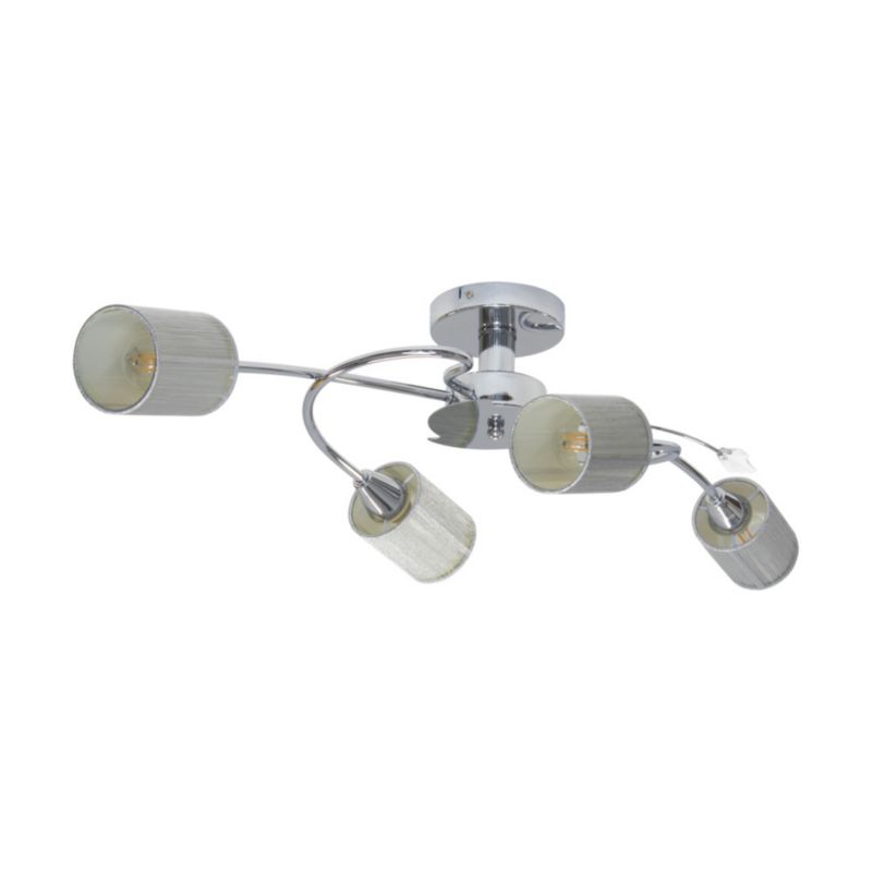 Lampa Sufitowa SPOT Light  4xE14 Max.9W Subtelne Połączenie Chromu i Srebrnych Kloszy, Polski Producent, 1 szt.