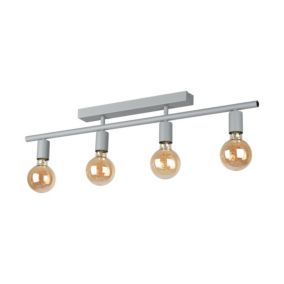 Lampa Sufitowa SPOT Light  4xE27 Max.25W Elegancki Szary w Klasycznym Stylu, Polski Producent, 1 szt.