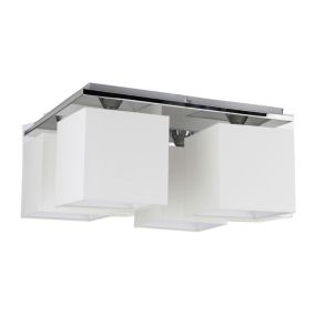Lampa Sufitowa SPOT Light  4xE27 Max.25W Klasyczne Połączenie Chromu i Białej Tkaniny, Polski Producent, 1 szt.
