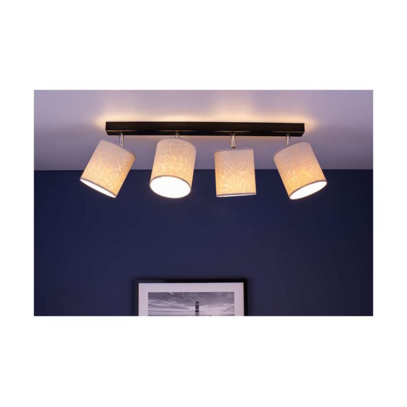 Lampa Sufitowa SPOT Light 4xE27 Max.25W Połączenie Czerni z Beżowymi Abażurami, Polski Producent, 1 szt.