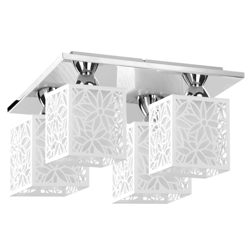Lampa Sufitowa SPOT Light  4xE27 Max.60W Klasyczne Połączenie Chromu i Bieli od Polskiego Producenta, 1 szt.