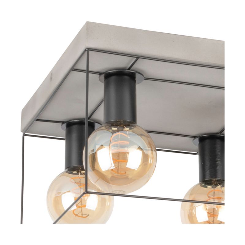 Lampa Sufitowa SPOT Light 4xE27 Max.60W Połączenie Szarego Betonu z Czarnym Akcentem, Polski Producent, 1 szt.