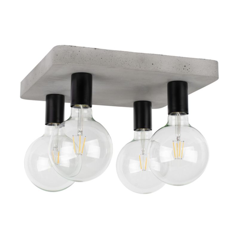 Lampa Sufitowa SPOT Light  4xE27 Max.60W Szary Beton z Akcentem Czerni, Polski Producent, 1 szt.