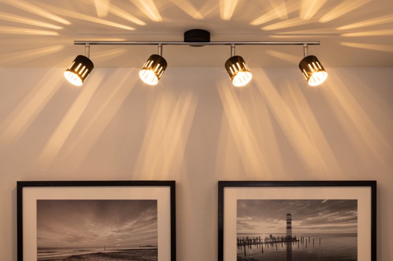 Lampa Sufitowa SPOT Light  4xG9 28W Połączenie Chromu i Czerni w Klasycznym Stylu, Polski Producent, 1 szt.